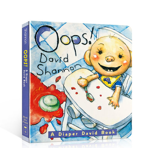 【送音频】凯迪克大奖 Oops!A Diaper  幼儿习惯教养 吴敏兰书单纸板书 英文原版 儿童绘本 No David Shannon 同系列情商培养 - 封面