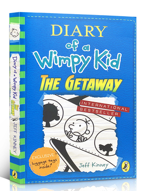 送音频小屁孩日记12英文原版Diary of a Wimpy Kid The Getaway逃跑去度假漫画书中小学幽默趣味书杰夫金尼儿童畅销小说6-12岁