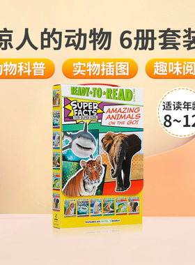 预售英文原版惊人的动物6册套装Amazing Animals on the Go!儿童英语课外阅读分级读物 动物知识科普百科全书 老虎/鲨鱼/北极熊/蛇