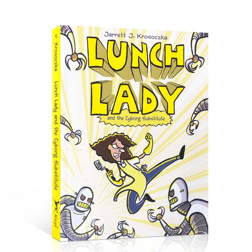 预售英文原版Lunch Lady and the Cyborg Substitute 1全彩版漫画儿童幽默冒险趣味章节桥梁书课外阅读英语启蒙绘本Lunch Lady系列