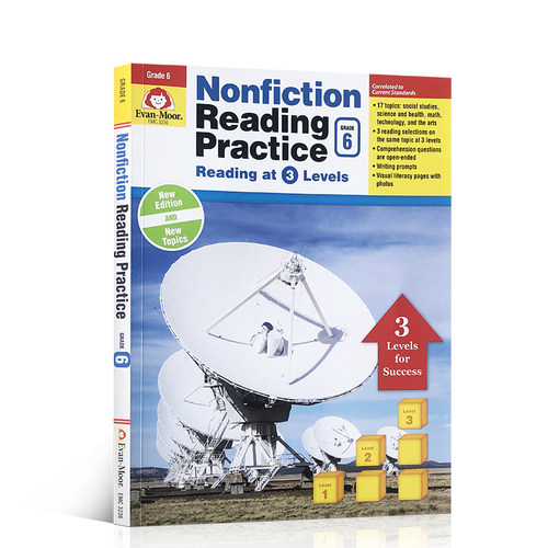 进口英文原版Nonfiction Reading Practice Grade 6 非虚构类文学阅读练习 六年级 美国加州教辅Evan-Moor阅读与实践练习册