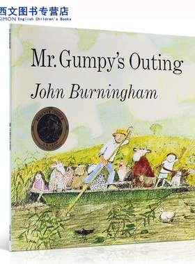送音频英文原版和甘伯伯去游河Mr Gumpy's Outing1970年凯特·格里纳威奖吴敏兰3-6岁儿童纽约公共图书馆推荐绘本平装大开本