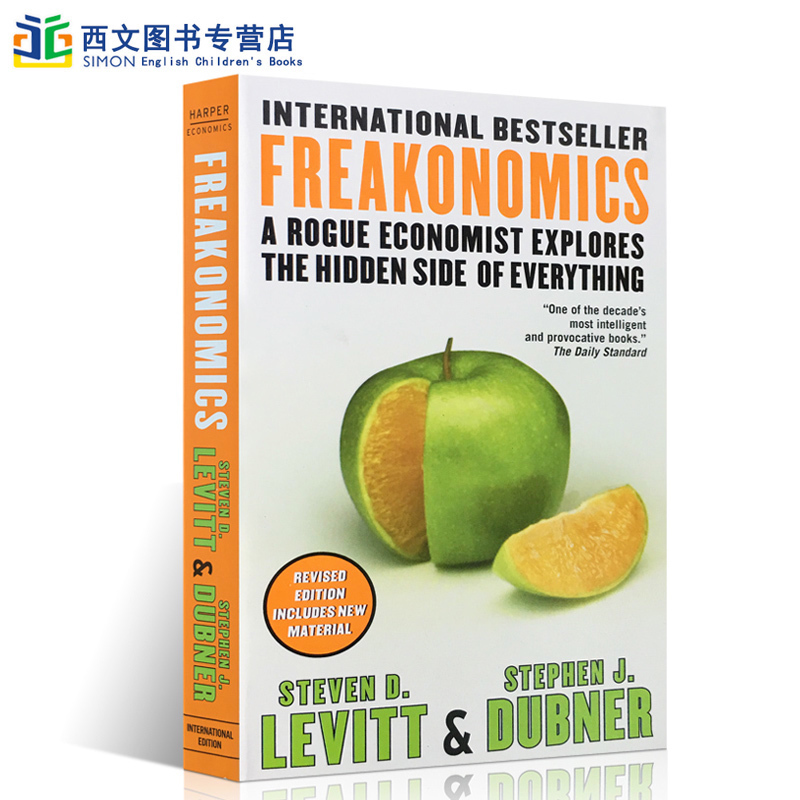 预售魔鬼经济学英文原版进口 Freakonomics史蒂芬格林斯潘罗辑思维侦探式分析书管理类行政人力资源管理类书籍理智思考探索生活