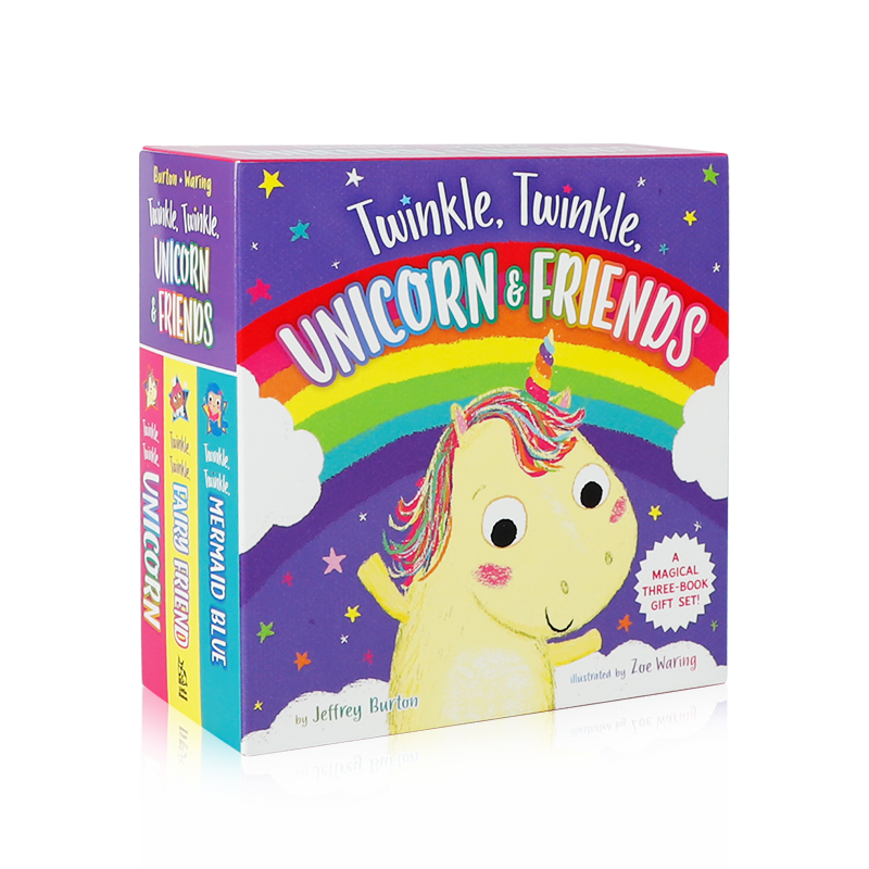 闪烁,闪烁,独角兽和朋友3册盒装The Twinkle, Twinkle, Unicorn & Friends Collection 英文原版儿童英语启蒙绘本亲子睡前故事书