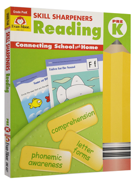 Skill Sharpeners Reading, Grade PreK 技能铅笔刀幼儿园小中班 Evan moor美国加州教辅课本英文原版阅读理解练习册英语技巧