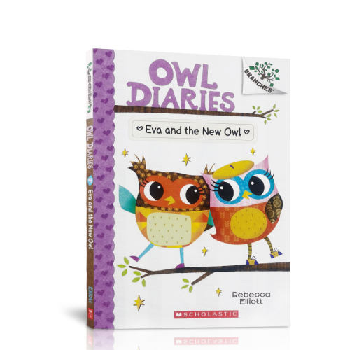 【送音频】猫头鹰日记英文原版Owl Diaries#4:EVA AND THE NEW OWL桥梁章节书Scholastic Branches学乐大树系列儿童英语学习读物