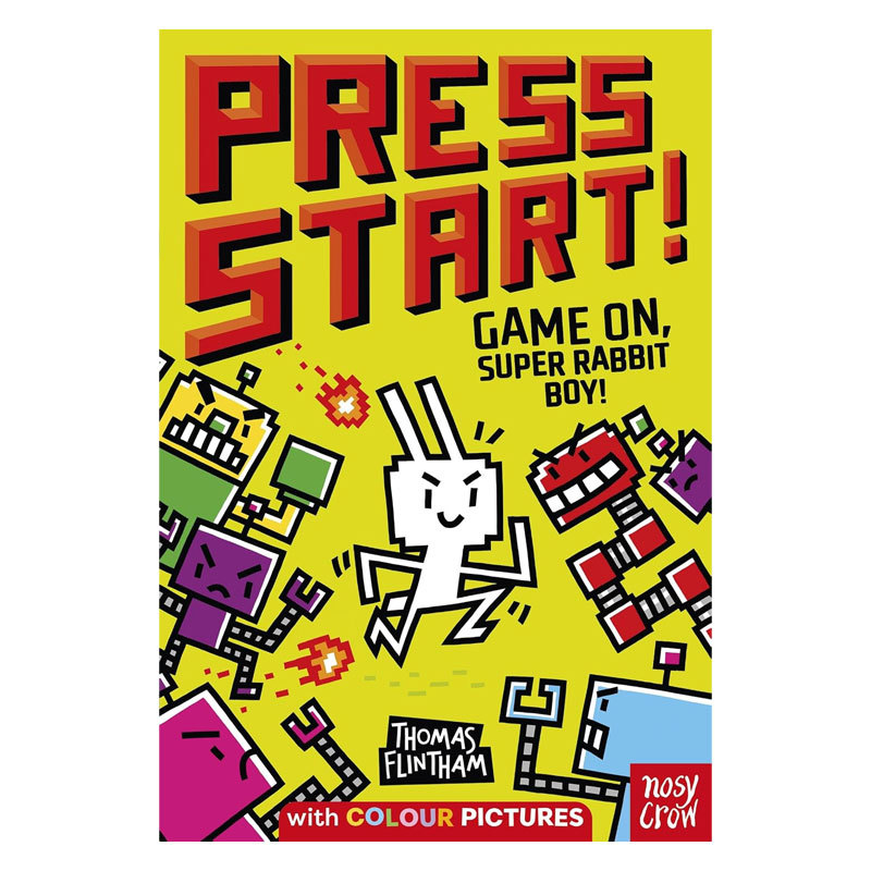 预售英文原版 Press Start! #1: Game On, Super Rabbit Boy! 方块兔1：按开始!游戏开始 全彩插图初章幽默搞笑冒险章节书 8-12岁