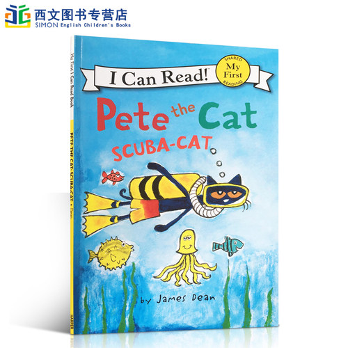 【送音频】英文原版 Pete the Cat皮特猫系列 潜水猫 I can read! Books Pete the Cat: Scuba-Cat 4-8岁宝宝学习英语入门启蒙
