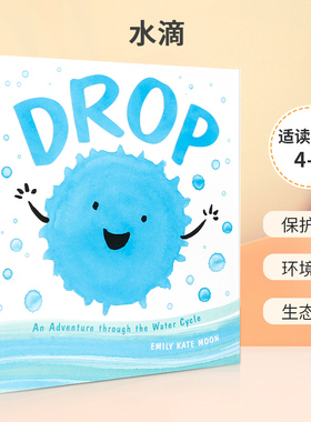 预售英文原版 Drop 水滴 水循环少儿科普绘本 Dial Books出版  2-6岁儿童宝宝启蒙认知环保意识培养绘本精装进口正版