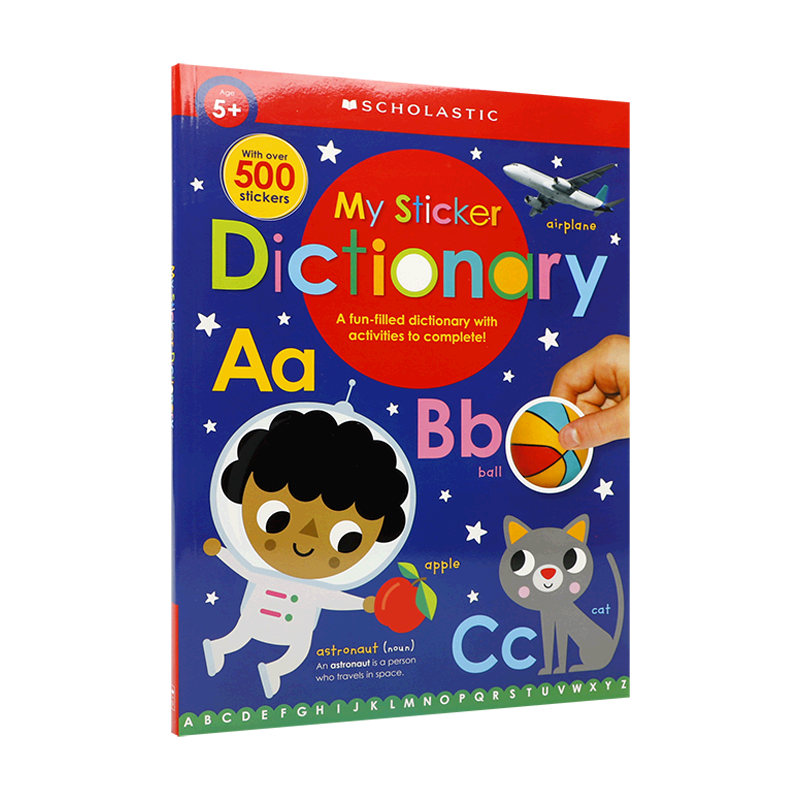 英文原版 Scholastic Early Learners:My Sticker Dictionary 我的贴纸字典 2-6岁儿童宝宝基础概念启蒙认知贴纸书