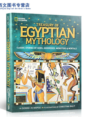 英文原版 埃及神话故事Treasury of Egyptian Mythology全彩插画精装版 美国国家地理National Geographic8-12岁儿童百科