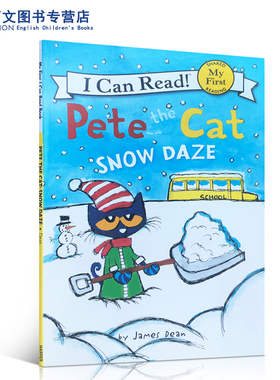 英文原版 Pete the Cat Snow Daze I Can Read圣诞节雪花飘英语入门启蒙 儿童读物petethecat Christmas 绘本 皮特猫入门级