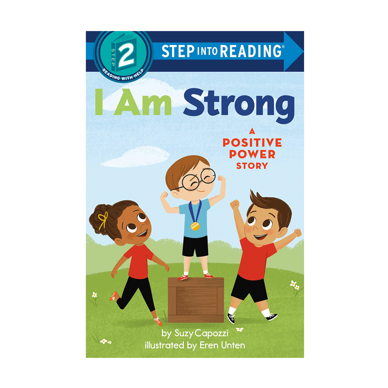 英文原版 兰登分级阅读二级Step into Reading I Am Strong (Sir)  关于自信的鼓励性故事  我很强壮  4-6岁启蒙绘本学前早教词汇