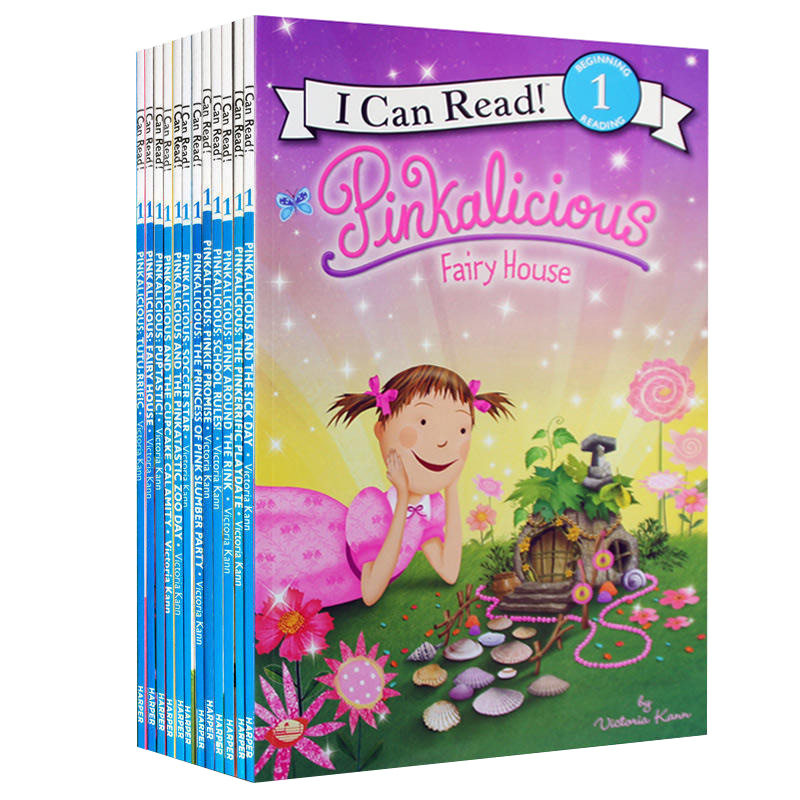 进口英文书原版 Pinkalicious 粉红控10册 儿童绘本I can read 汪培珽推荐一阶段书单 3-6岁女孩趣味图画英语分阶读物故事书