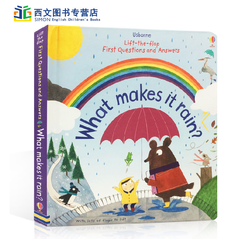 雨水怎样形成的？ 科普英文原版绘本 What makes it rain  Usborne Lft-The-Flap 趣味翻翻纸板书 探寻自然现象的奥秘
