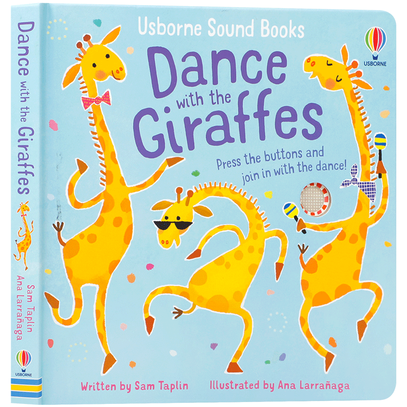 英文原版 与长颈鹿一起跳舞Usborne:Dance with the Giraffes 2-6岁低幼儿童亲子互动 启蒙认知动物主题故事 纸板发声书