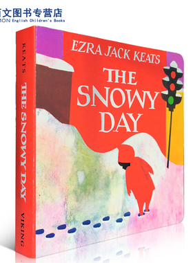 送音频英文原版 凯迪克奖作品The Snowy Day下雪天 纸板书Christmas圣诞节庆绘本美国百本阅读书单幼儿童英语启蒙入门亲子读物