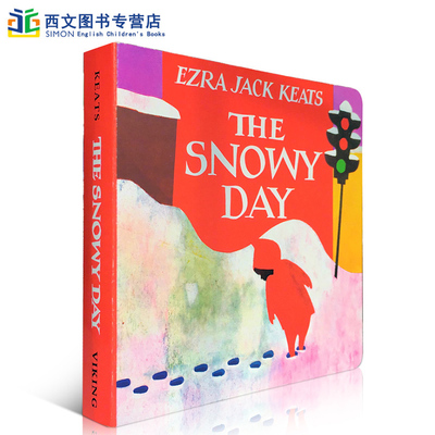 送音频英文原版 凯迪克奖作品The Snowy Day下雪天 纸板书Christmas圣诞节庆绘本美国百本阅读书单幼儿童英语启蒙入门亲子读物