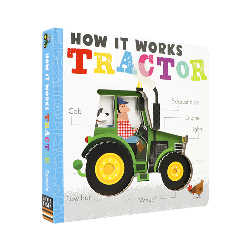 英文原版 How It Works: Tractor 拖拉机是怎样在运转的 幼儿拖拉机运作原理科普百科 2-6岁宝宝儿童启发想象趣味认知洞洞书纸板