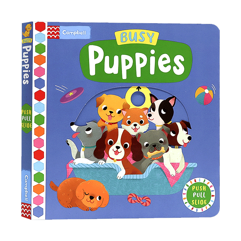 英文原版Busy  Books系列Puppies忙碌的小狗宝宝启蒙认知手指机关推拉书绘本Fire Station/zoo/supermarket公园Park机场pets