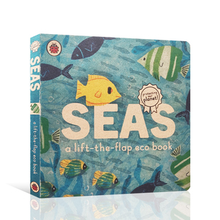 Ladybird出版 flap 进口Seas 英文原版 the lift eco 5岁宝宝亲子互动早教书翻翻书正版 低幼儿童启蒙认知撕不烂纸板书3 book海水