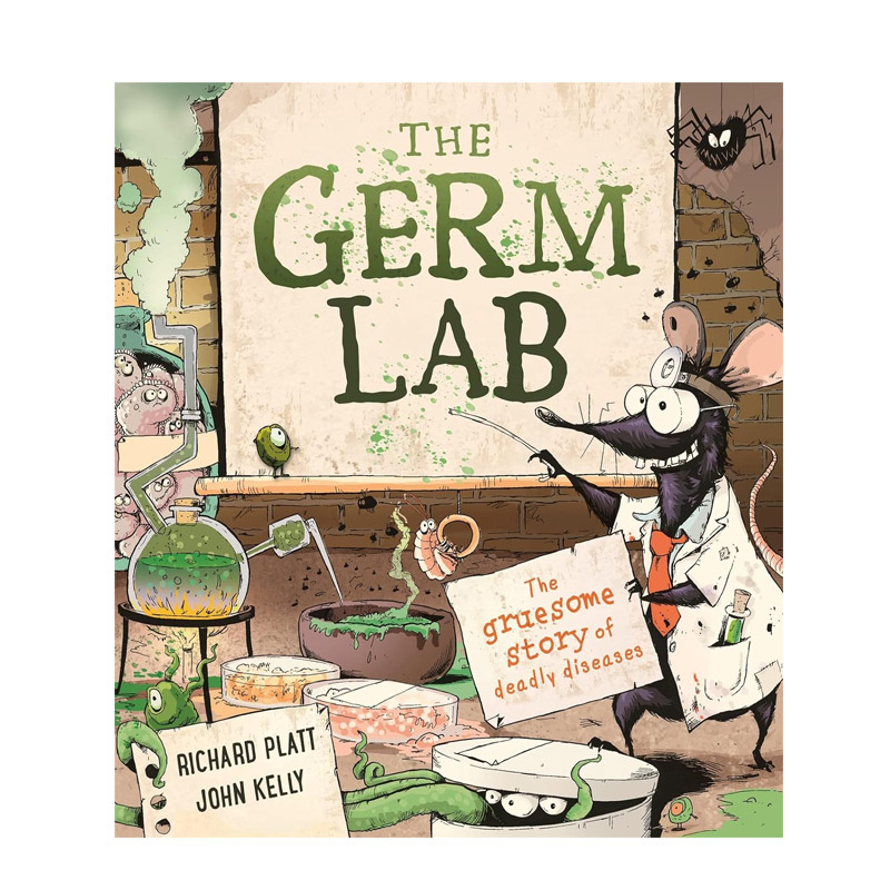 英文原版 The Germ Lab: The Gruesome Story of Deadly Diseases 细菌实验室:致命疾病的可怕故事 少年儿童科普百科STEAM读物 书籍/杂志/报纸 儿童读物原版书 原图主图