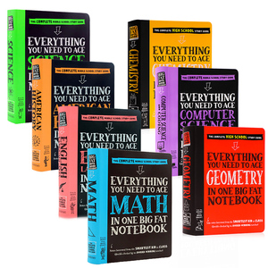 英文原版Everything You Need to Ace Science美国中学生优等生笔记数学科学代数几何化学历史生物英语14岁+学霸课堂课外作业练习