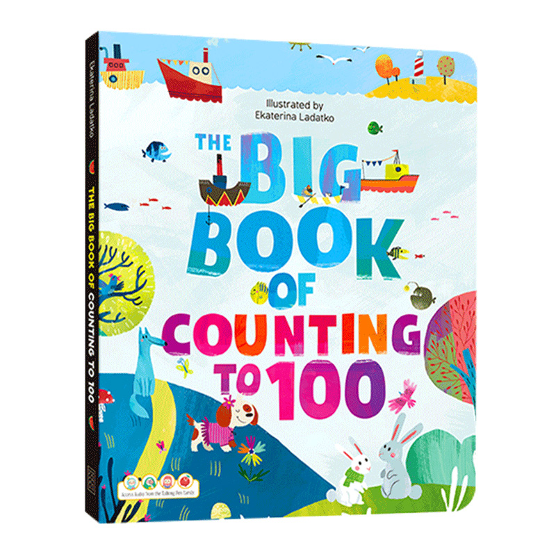 英文原版Big Book of:Counting to 100数数唯美认知大书低幼儿童英语启蒙数字认知图画书绘本撕不烂纸板书大开本亲子互动宝宝早教
