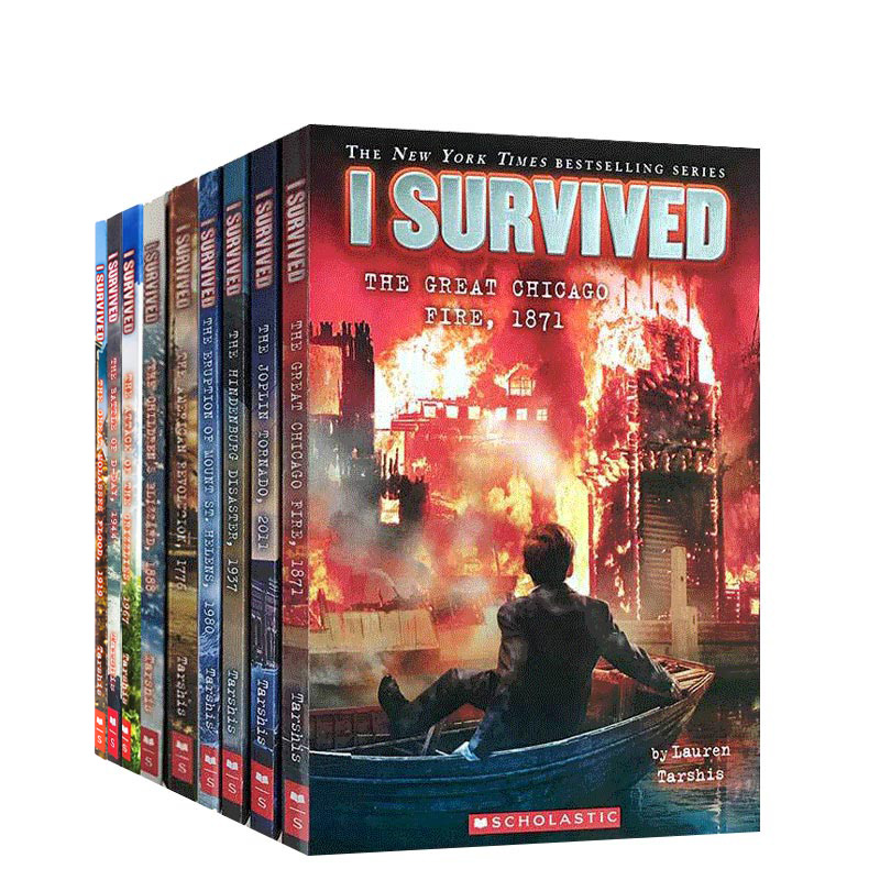 英文原版  I  SURVIVED幸存者 系列16本黑白版本 儿童课后阅读英语章节桥梁书小说灾难历史求生 求生指南 7-12岁读物