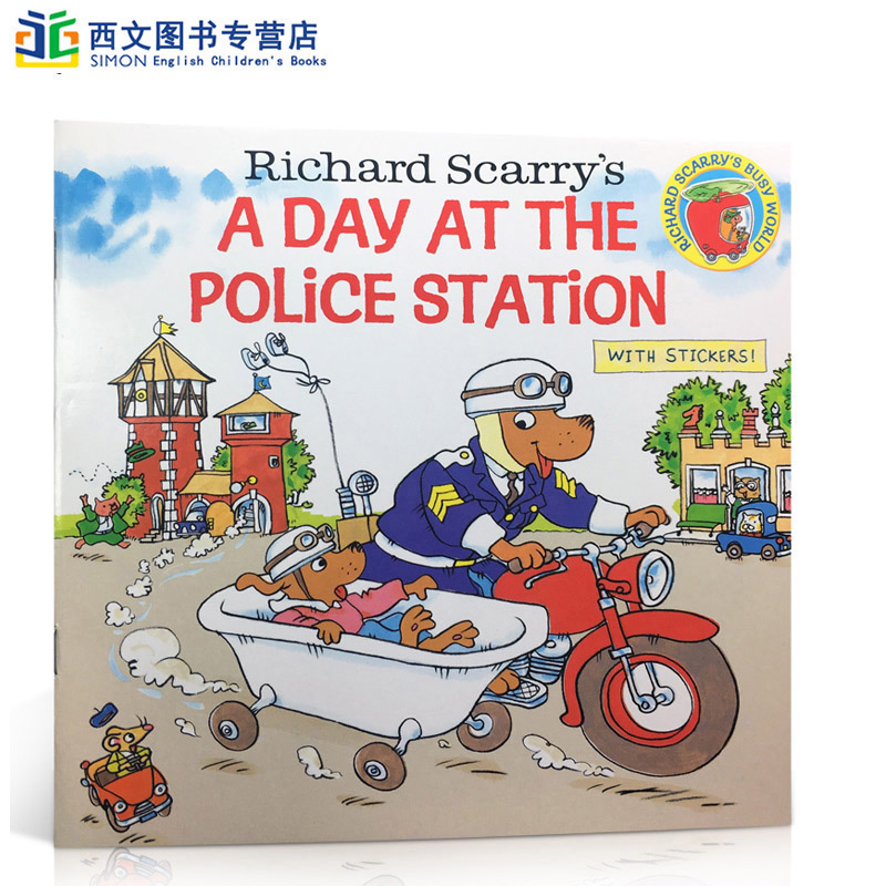 英文原版Richard Scarry’s A Day at the Police Station警察局的一天斯凯瑞金色童书儿童英语启蒙绘本Random House兰登书屋