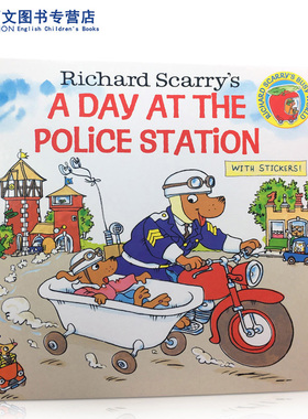 英文原版Richard Scarry’s A Day at the Police Station警察局的一天斯凯瑞金色童书儿童英语启蒙绘本Random House兰登书屋