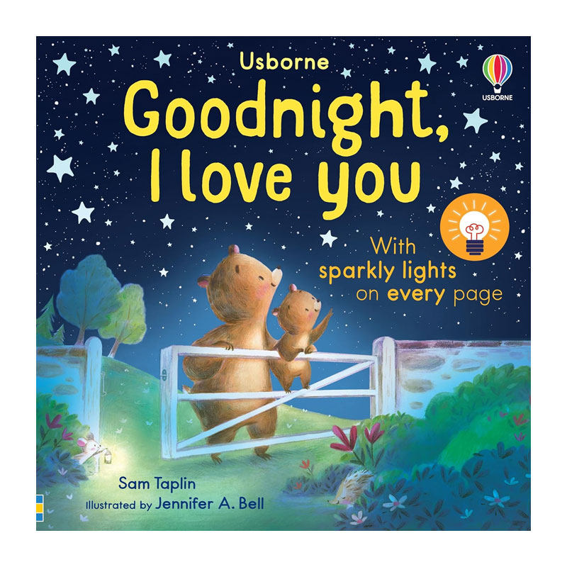 英文原版Twinkly Twinkly: Goodnight, I Love You闪闪发光的晚安我爱你睡前发光书纸板书绘本睡前故事2-6岁