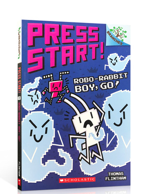 英文原版PRESS START!#7学乐 方块兔大树系列之按下开始键7机器兔小子走！6-12岁少儿童文学睡前故事书小学生课外英语阅读读物
