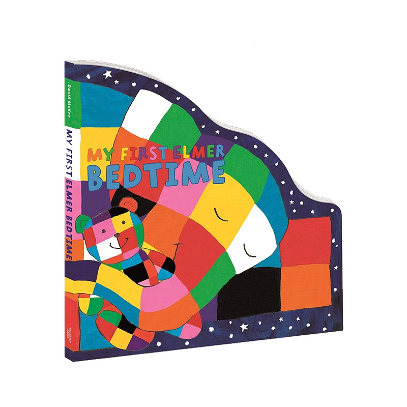 My First Elmer Bedtime: Shaped Board Book (Elmer Shaped Board Books)我的第一本花格子大象睡前读物：造型纸板书 书籍/杂志/报纸 原版其它 原图主图