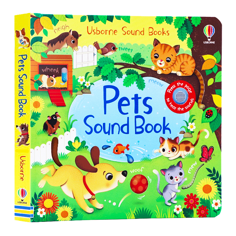英文原版 Pets Sound Book 宠物发声书 早教启蒙英语发声书 培养宝宝感知力和观察力 幼儿宝宝趣味益智玩具绘本