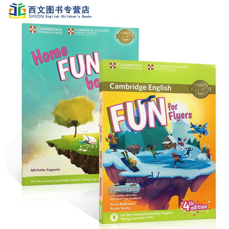 YLE剑桥少儿英语三级考试教材书+练习册共2本小学进阶Fun for Flyers Student's Book第4版英语儿童听说读写综合Cambridge English