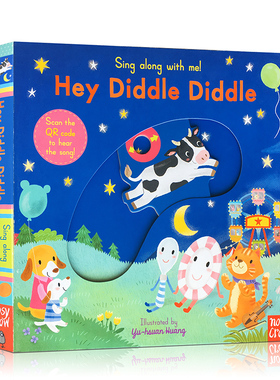 英文原版绘本 Sing Along With Me!系列 Hey Diddle Diddle滴答滴答 幼儿童谣纸板书撕不烂儿童玩具机关操作书0-5岁边学边玩