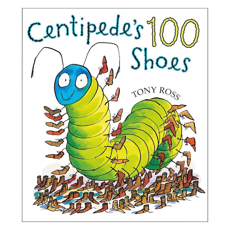 英文原版Centipede's 100 Shoes蜈蚣的100双鞋融入加法和减法搞笑绘本 算术故事平装2-6岁