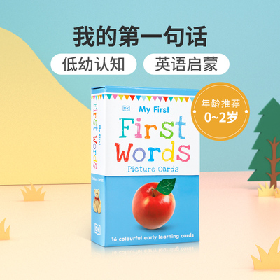 英文原版My First Words Picture Cards我的第一句话 宝宝认知卡片 DK出版0-2岁低幼儿童英语启蒙认知绘本 亲子互动共读早教书