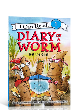 送音频英文原版绘本Diary of a Worm: Nat the Gnat 蚯蚓日记:小昆虫纳特I Can Read level1级儿童英语启蒙分级阅读读物书籍