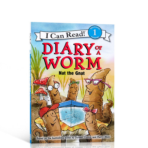 送音频英文原版绘本Diary of a Worm: Nat the Gnat 蚯蚓日记:小昆虫纳特I Can Read level1级儿童英语启蒙分级阅读读物书籍