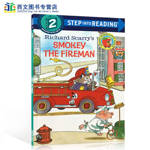 预售英文原版绘本分级阅读绘本 Richard Scarry's Smokey the Fireman Step Into Reading 消防员Smokey兰登书屋斯凯瑞故事书