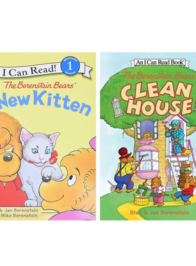 英文原版绘本贝贝熊 i Can Read一阶段The Berenstain Bears2本 送部分音频 Family Reunion at the Aquarium New Kitten 阅读