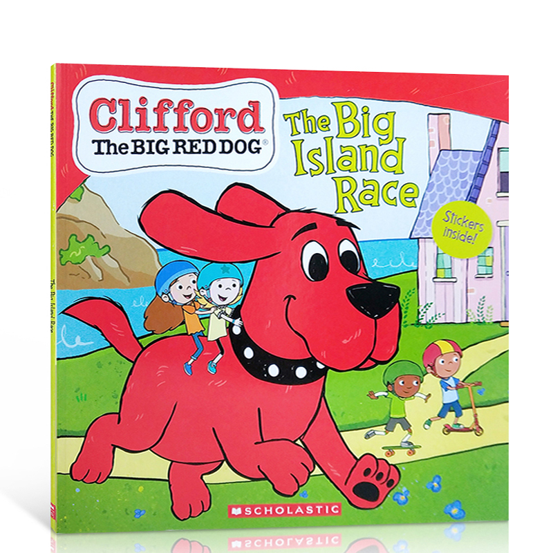 英文原版 2020新款 大红狗克里弗系列 Clifford The Big Island Race 大岛赛马 附贴纸 宝宝早教绘本 英语启蒙睡前图画故事书