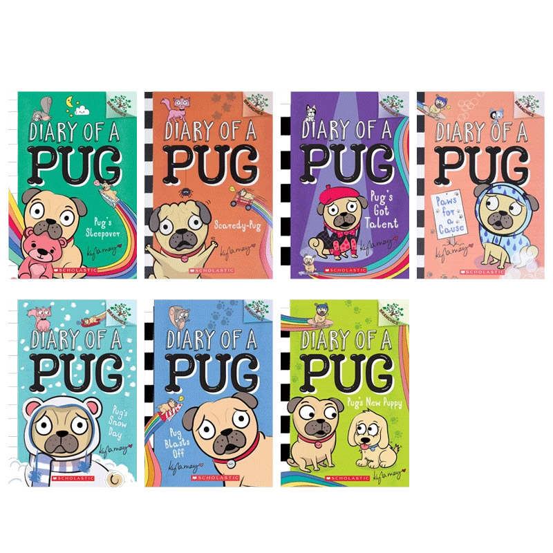 进口英文原版书Diary of a Pug：Pug Blasts Off哈巴狗日记9册儿童全彩图画故事书学乐大树姐妹篇橡树系列Scholastic正版