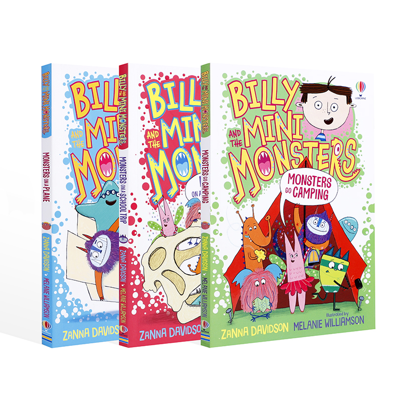 Usborne英文原版 Billy and the Mini Monsters系列3本比利和迷你怪兽尤斯伯恩少儿桥梁章节小说读物英语课外阅读童书籍正版进口