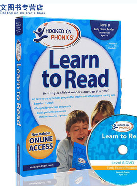英文原版迷上自然拼读系列Hooked on Phonics Learn to Read - Level 8学习阅读8级英语学习辅助训练提升用书读物正版附dvd