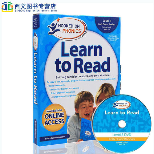 英文原版迷上自然拼读系列Hooked on Phonics Learn to Read - Level 8学习阅读8级英语学习辅助训练提升用书读物正版附dvd