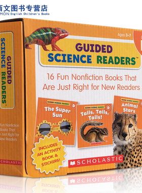 送音频英文原版书绘本 Guided Science Readers Level D 16 Books 科学指导型阅读16册 4-6岁科普百科英语正版图画书 学乐分级读物