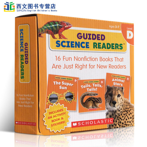 送音频英文原版书绘本 Guided Science Readers Level D 16 Books 科学指导型阅读16册 4-6岁科普百科英语正版图画书 学乐分级读物
